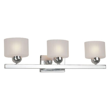 Forte Three Light Chrome Oval Satin Etched Glass Vanity 1183451